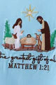 Load image into Gallery viewer, Blue nativity embroidery ruffle dress set