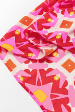 Load image into Gallery viewer, Strawberry Pink Geo Print V-neck Maxi Dress