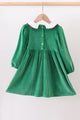 Load image into Gallery viewer, Green christmas tree applique velvet dress