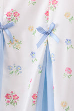 Load image into Gallery viewer, Girl Blue floral bow ruffle dress