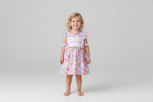 Load image into Gallery viewer, Purple MOMMY'S GIRL smocked ruffle dress