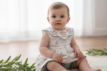 Load image into Gallery viewer, Sage floral ruffle bloomer set