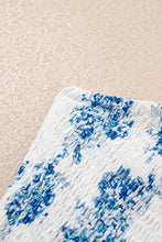 Load image into Gallery viewer, Sky Blue Floral Print Shirred Knot Shoulder Sleeveless Long Dress