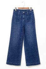 Load image into Gallery viewer, Sail Blue Wide Leg Pocketed High Waist Jeans