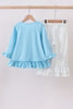 Blue nativity embroidery ruffle dress set