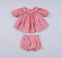 Load image into Gallery viewer, Santa smocked bloomer set

