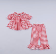 Load image into Gallery viewer, Santa smocked ruffle pants set
