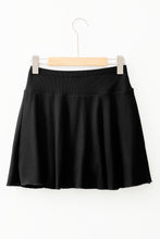 Load image into Gallery viewer, Black A-line Draped High Waist Phone Pocket Lined Skort
