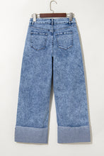 Load image into Gallery viewer, Ashleigh Blue Mineral Wash Bottom Cuff Distressed Wide Leg Jeans
