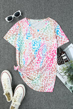 Load image into Gallery viewer, Colorful Leopard V Neck Short Sleeve Top
