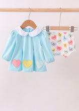 Load image into Gallery viewer, Candy heart appliqué bloomer set
