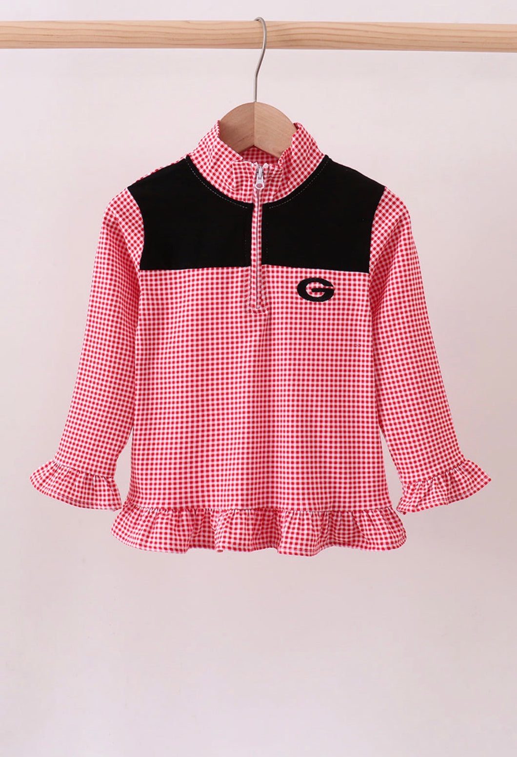 Georgia embroidery ruffle pullover