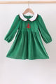 Load image into Gallery viewer, Green christmas tree applique velvet dress
