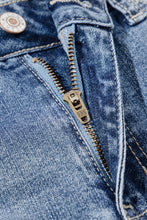 Load image into Gallery viewer, Dusk Blue High Rise Ripped Distressed Hem Flared Jeans
