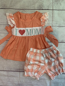 I love mom girl set