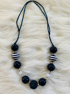 Navy bubblegum necklace