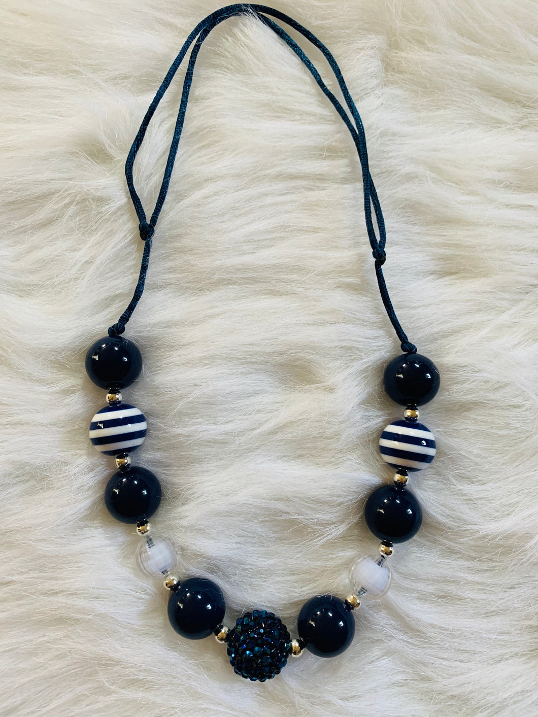 Navy bubblegum necklace