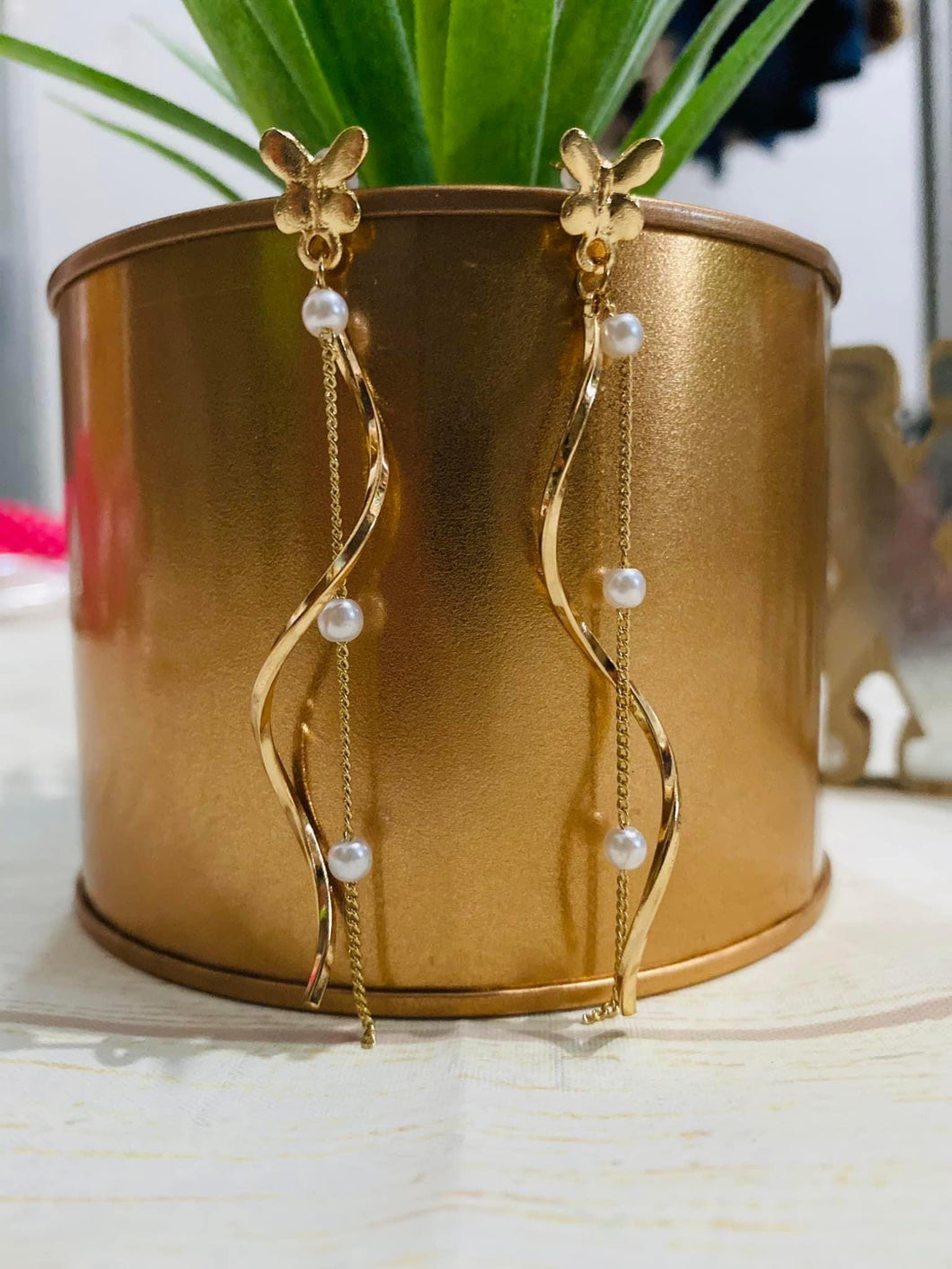 Twist waterfall earrings