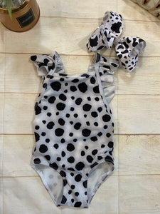 cow print swim suit