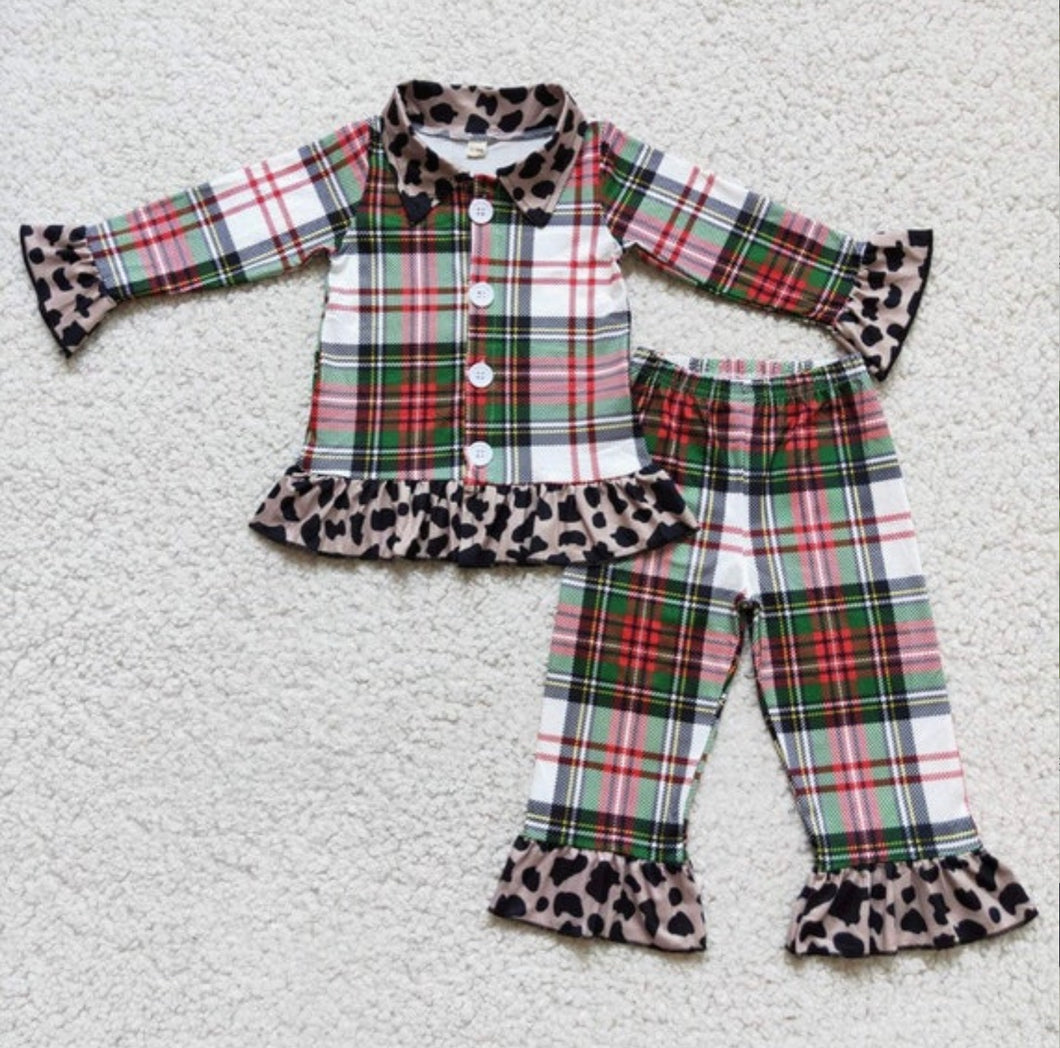 Girl plaided pjs