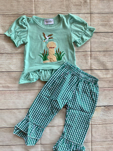 Girl Dog duck pants set