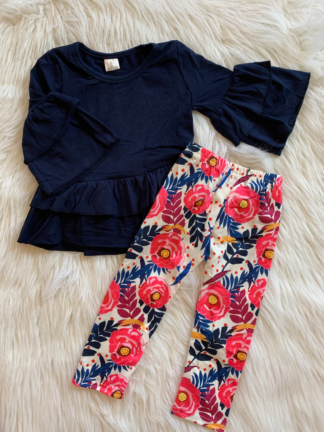 Navy floral set