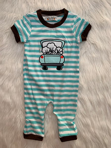 Boy Truck cotton romper