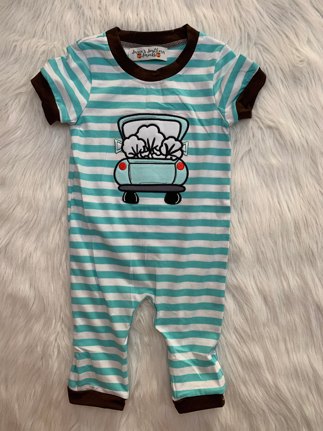 Boy Truck cotton romper