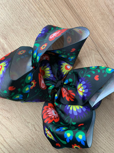 Black Floral bow