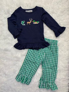 Girl fish, deer, duck set